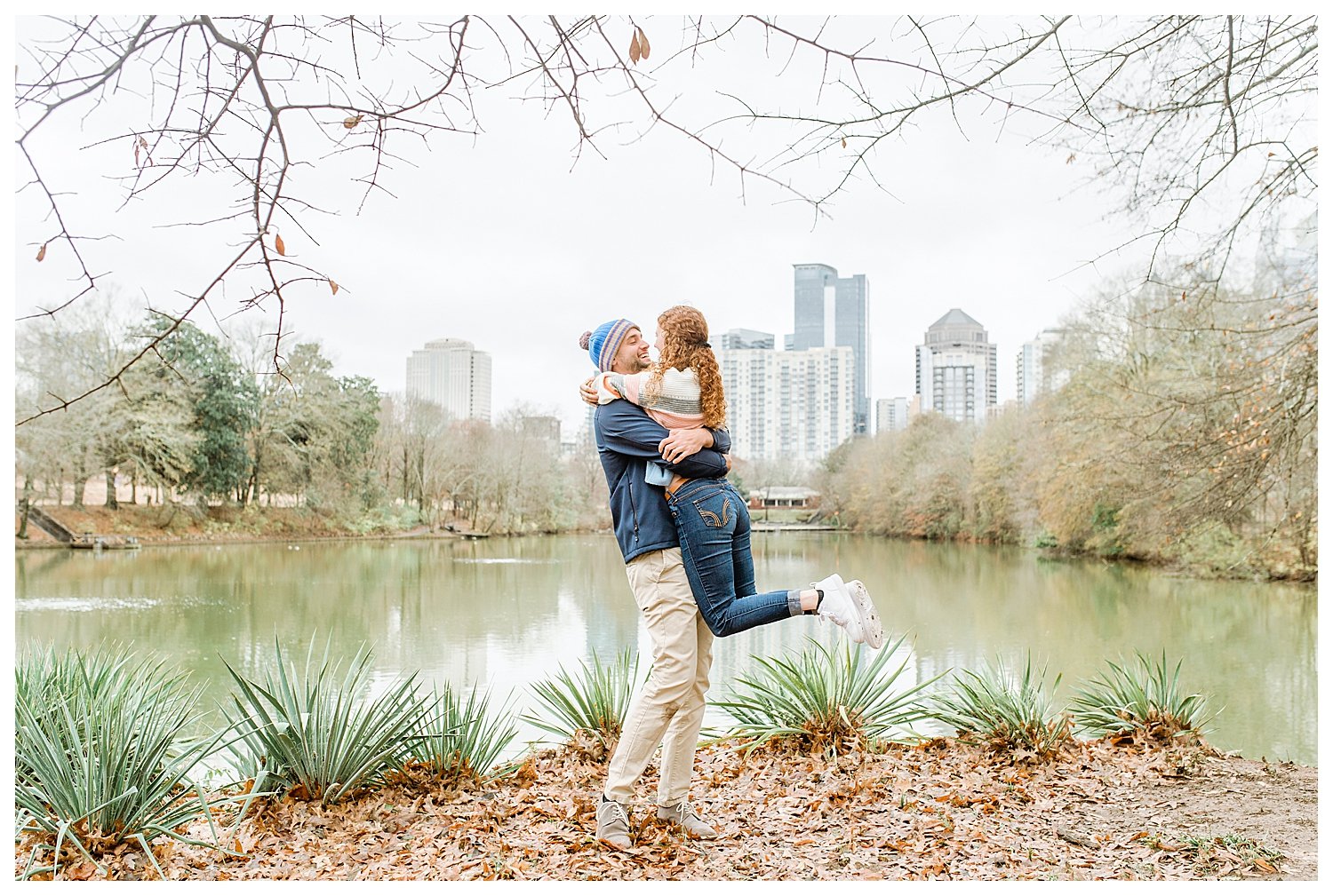 engagement proposal at piedmont park atlanta