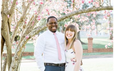 Spring Engagement Session in the Japanese Magnolias at Coleman Hill | Downtown Macon
